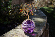 Golden Sparkle Tree of Life Ashes in Glass